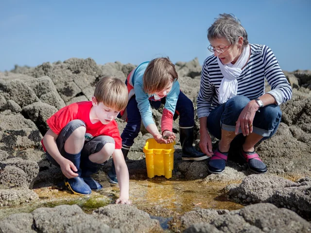 Family fishing on the Breton Riviera