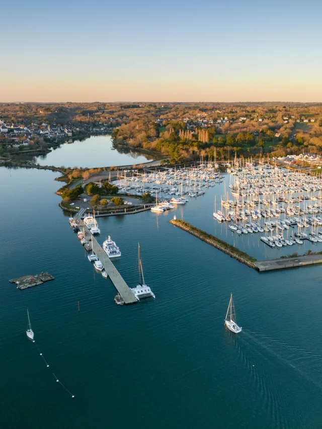 Vue aérienne de Port La Forêt en hiver