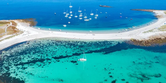 De tombolo, archipel Glénan, Fouesnant