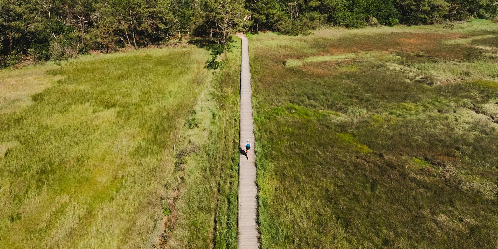 Aerial view of the Platelage De Lanse Du Petit Moulin in Benodet