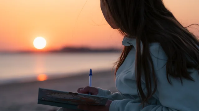 Sonnenuntergang am Strand von Mousterlin