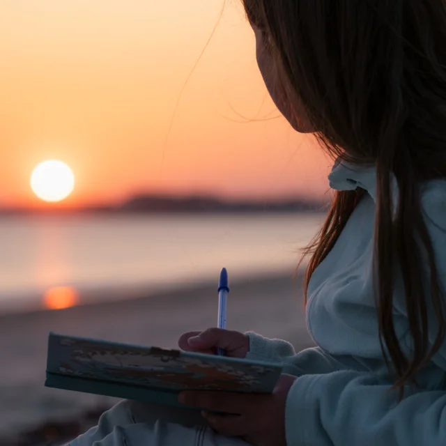 Sonnenuntergang am Strand von Mousterlin