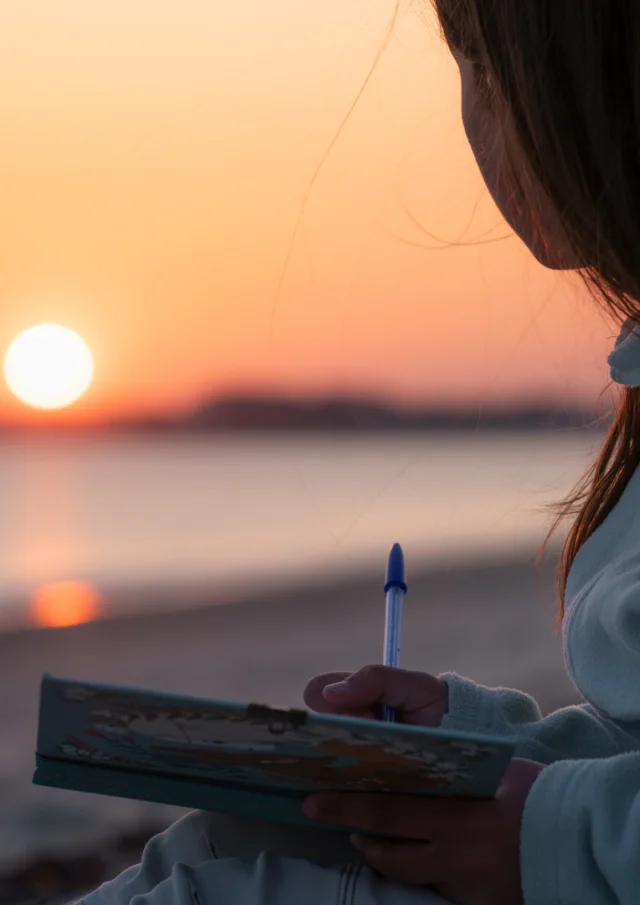 Coucher de soleil sur la plage de Mousterlin