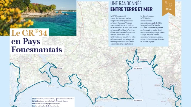 Tracé du GR34 en Riviera Bretonne