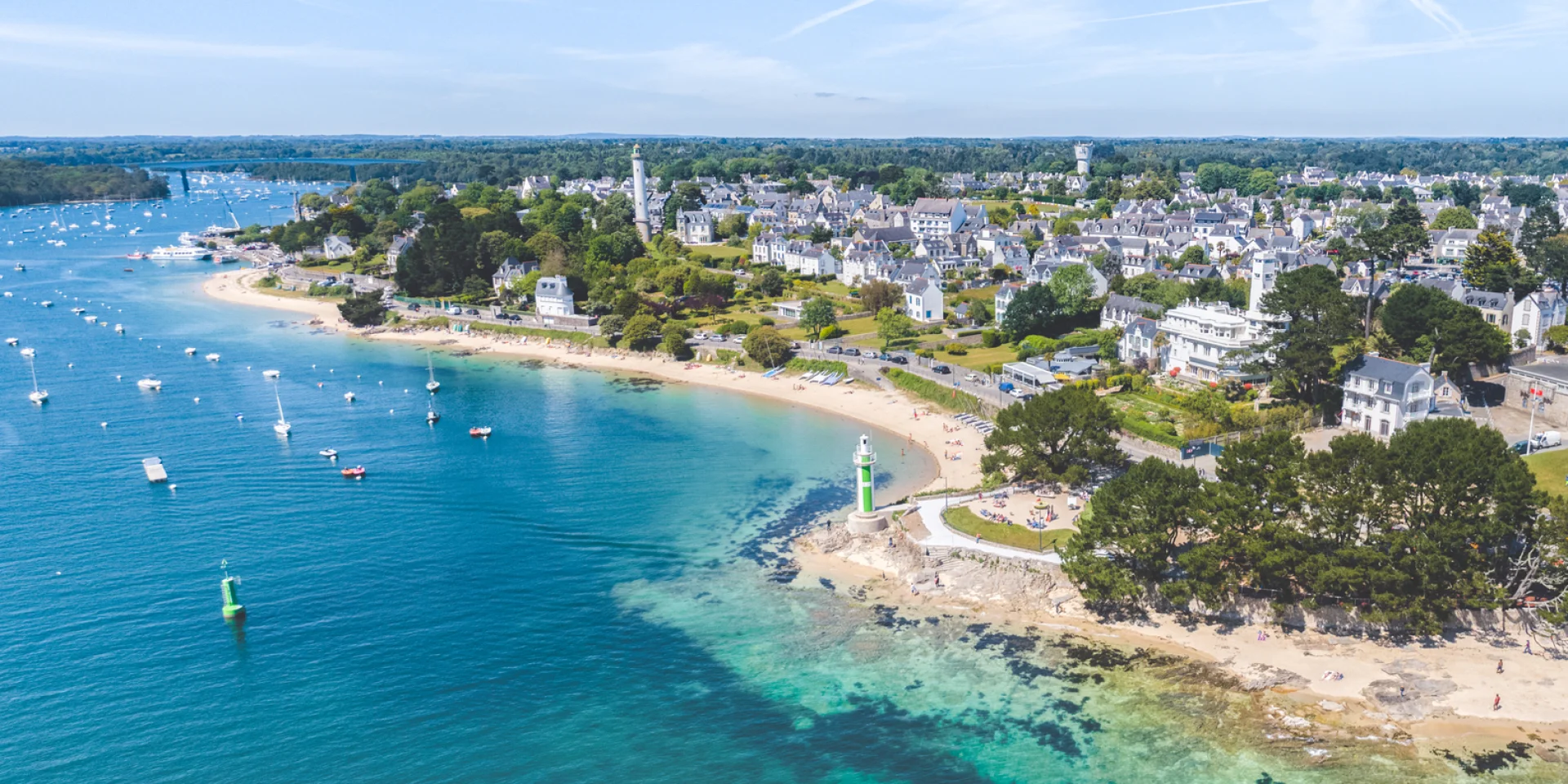 Aerial view of Coq beach in Bénodet