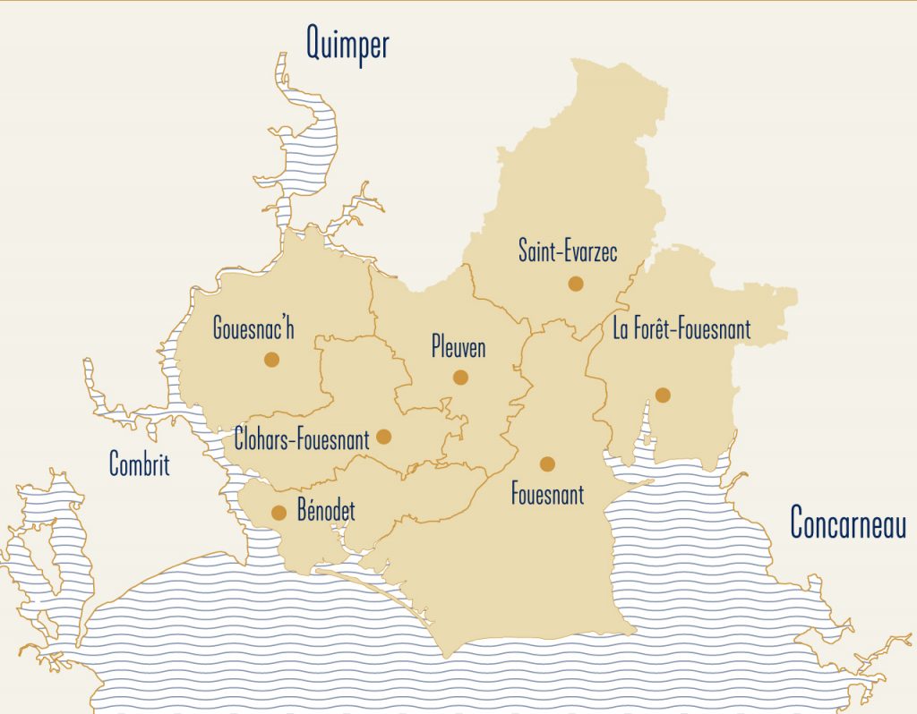 Carte de situation du pays fouesnantais