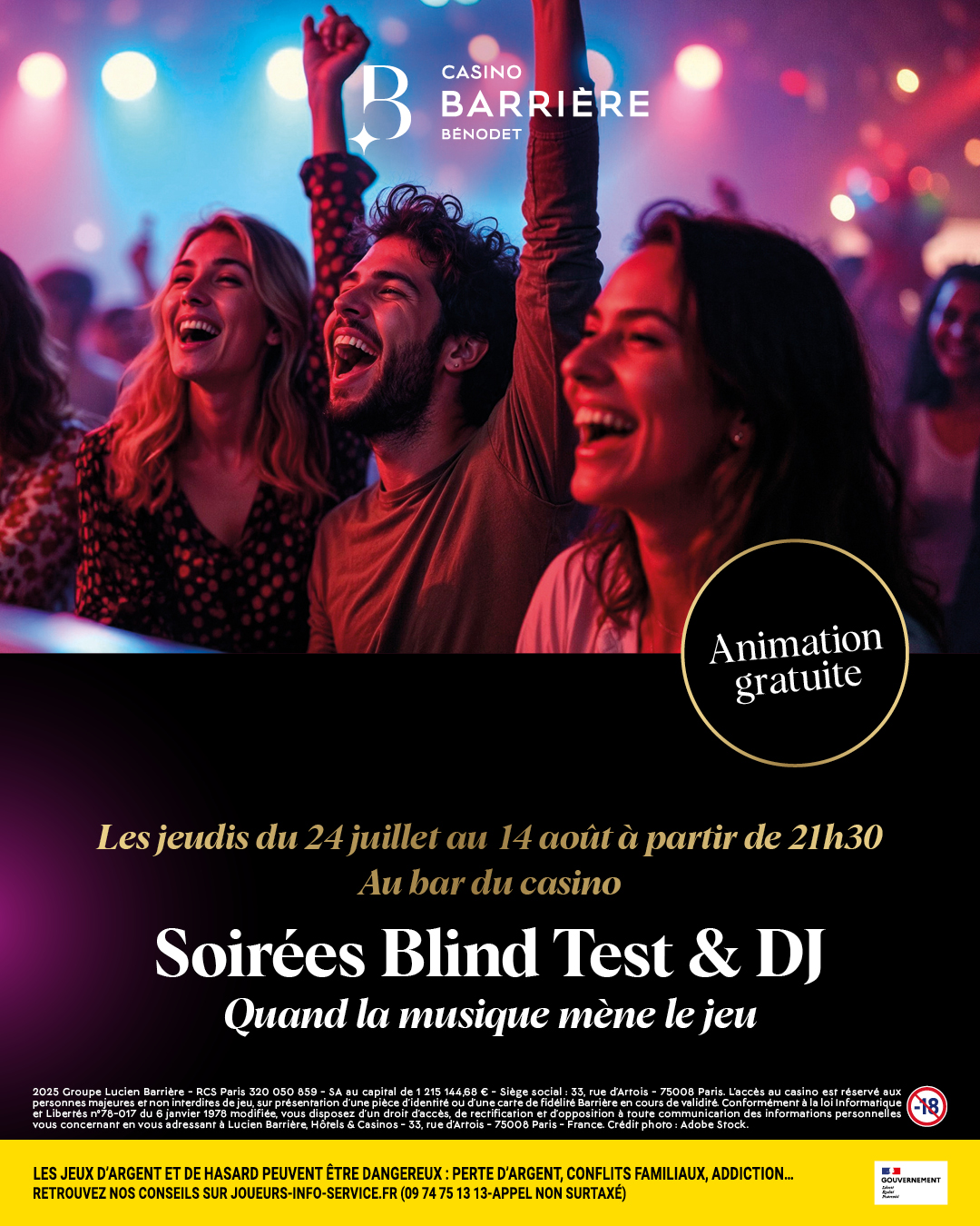 Soirées Blind Test & DJ – Casino Barrière de Bénodet